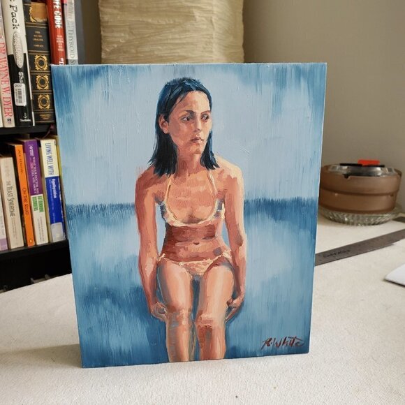 "Presence" Original oil painting on Cradled Wood Panel 8"w x 10"h x 1.5"d - Picture 4 of 7